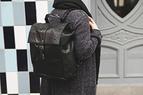 Gusti Leder studio  Jaime  Rucksack Lederrucksack Cityrucksack mit wasserfestem Innenfutter Laptoprucksack 14  f  r Outdoor Bordtasche Laptop Rucksack