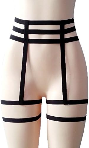 Smile YKK Women Lingerie Underwear Garter Belt Straps Harness Panties Black S
