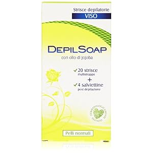 Depilsoap Jojoba Oil Facial Hair Removal Strips (20 Strips + 4 Wipes)