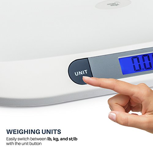 Smart Weigh Digitale Babywaage mit großem hintergrundbeleuchteten LCD-Display, 3 Wägemodi und Tara-Funktion, 20 kg/44 lb - 3