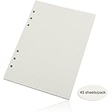 Evilandat 3 Packs of Refills Paper 6 Holes A5 8.3 X 5.6 Inches for Binder Loose Leaf Notebook Planner, 45 Sheets/ 90 Sheets Per Pack, Dots White Paper