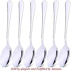 en Acier Inoxydable Cuillère Cuillère de table, Lot de 6, Cuillère à Soupe, 20,6 cm