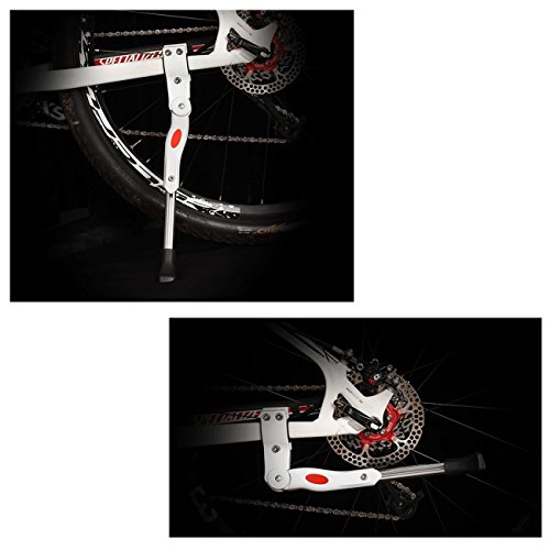 GWHOLE Seitenständer verstellbare Fahrradständer aus Aluminium-Legierung Fahrrad Ersatz 24″ 26″ 28″ (Weiß) - 6
