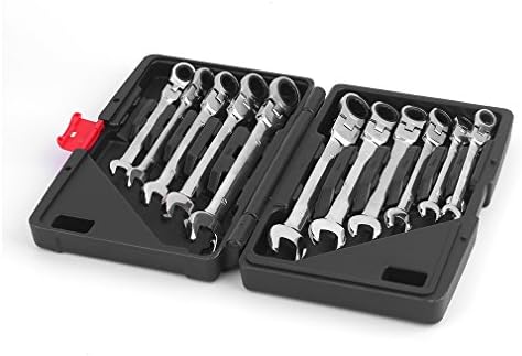 Niceao 12 Piece 8 – 19 mm Ratchet Spanner Set/Open-Ended Spanner/Ring Spanner Set Ratchet Tool Kit/Socket Double Sided with Flexible Head for Automotive Raparatur