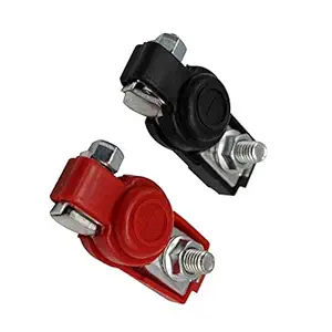 KADERA Black & Red Diesel Car Adjustable Battery Terminal Clamp Positive & Negative (Pack of 2 Pieces)