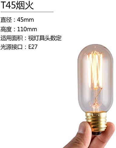 Vintage edsion light bulb retro tungsten lamp E27 Screw personalized decoration lamp head commercial lighting 40w light source ,40,T45
