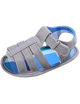 OverDose Baby-Kind-Kind-Mädchen-Jungen-weich Sohle Canvas Krippe Kleinkind Newborn Sandalen Schuhe (0-18Monate)