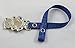 pacifier soother dummy holder clip for Baby girl/boy - (denim look- teddy)