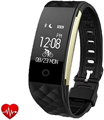 Smart Bracelet Sports Fitness Tracker, Waterproof Activity Tracker with Heart Rate Monitor Sleep Monitor Pedometer Calorie Counter, Cycling Monitor Call/SMS Whatsapp Facebook Reminder Vibration IP67 Waterproof Smart Watch for Android and IOS Phone (Black)