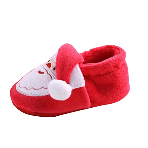 Xinantime Zapatos Bebé, Papá Noel Prewalker Zapatos Suave para Navidad (18)