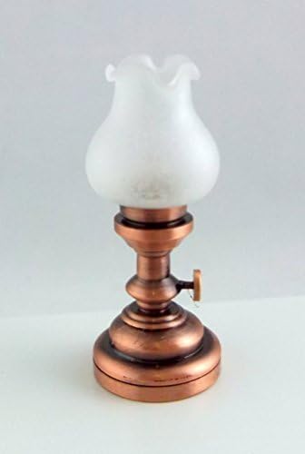 Dolls House Miniature 1:12 Scale Lighting LED Battery Light Copper Oil Gas Lamp