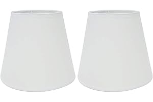 Eastlion Paquete de 2 Pantallas E14/E27 para Lámpara de Mesa,Lámpara de Pared,Araña de Cristal,Pantallas para Lámpara (Superior: 10 cm, Alto: 14 cm, Inferior: 16 cm),Color Blanco