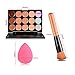 15 Colors Contour Face Cream Makeup Concealer Palette + Sponge Puff Powder Brush