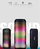 LHFJ Bluetooth-Lautsprecher LED-Licht wechselnden Lautsprecher Tragbare Drahtlose Eingebautes Mikrofon, Aux-Lautsprecher Wasserdicht, staubdicht, stoßfest Lautsprecher Black, Rot