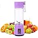 Produktbild LinZec Mini-Haushalts-Entsafter, elektrischer Entsafter, multifunktionaler Entsafter, Bpa-frei, Kleiner, wiederaufladbarer Saft-Becher mit 420 ml,Purple