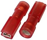 Terminales electricos planos AERZETIX: 10x Terminales electricos planos hembra 2.8mm 0.5mm 0.75-1.25mm² aislado rojo C11845