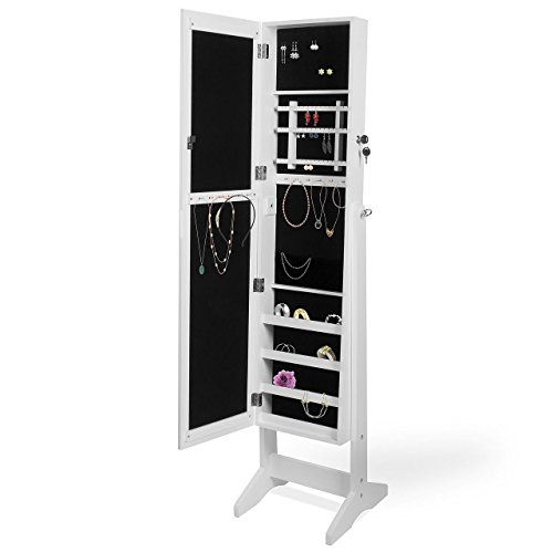 Homelux Schmuckschrank Spiegelschrank Standspiegel Schmuckkasten (B x H x T): 34 x 146,5 x 30 cm Weiß - 3
