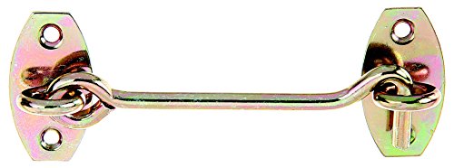 GAH-Alberts 903848 Sturmhaken auf Platte, galvanisch gelb verzinkt, 100 / Ø5,2 mm