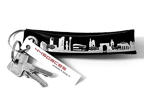 44spaces Unique key chain STUTTGART skyline made of upcycled recycled inner bike tube - CITY TUBE