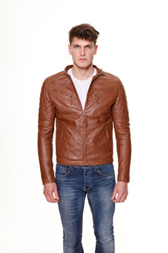 CHYSTON Herren Lederjacke Slim Fit FLASH cognac XL