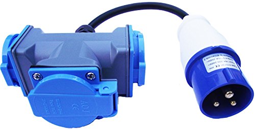 CEE Adapter auf Schuko 3-fach Kupplung H07RN-F 3G 1,5 mm² ideal für Caravan, Wohnmobile und Boote – CE geprüft- - 2