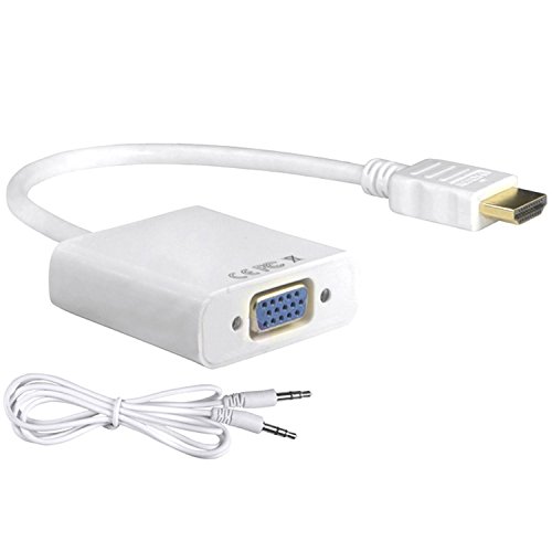Technotech HDMI to VGA Converter Adapter Cable with Audio (White)