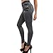 Produktbild Yazidan Frau Denim Tasche Schlank Fitness Übergröße Hohe Elastizität Gamaschen Länge Jeans Gewaschen Betrübt Dünn Taille Dünn Jogger Aktiv Laufen Yoga Hose Capris Sweatpants(Grau,L)