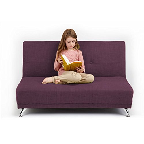 Plum Purple 2 Seater Convertible Clic Clac Childrens Sofa Bed