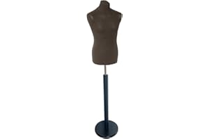 fella4stores Basic Men's Bust Size EU 50 (M) Fully Shaped Mannequin Mannequin Made of PU Foam with Cover and Wooden Round Base P4, Dress Presentation & Decoration, Black