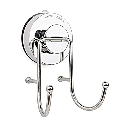 GreeSuit Crochets d'aspiration pour la Salle de Bain Cuisine Vis à Vide Toile Double Dur Pendentif Crochet- Serviette de Bain Robe Porte-Crochet Anti Rust Plastique en Acier Inoxydable