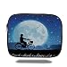 Produktbild Tablet Bag for Ipad air 2/3/4/mini 9.7 inch,Moon,Landscape Drawing Style with Silhouette of a Person Riding a Bicycle into Night,Blue Black White