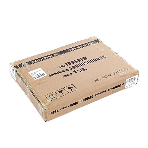 Songmics Holz Schuhschrank Schuhkipper Schuhkommode 1 Klappe Kapazität für 10 Paar Schuhe Flur Diele 60 x 45 x 24,5 cm weiß LBC601W - 9