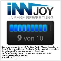 Carlo Milano Edelstahl-Gartenfackel „Amor“ im 2er-Set, rostfrei, 280 ml, 110 cm - 5