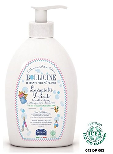 Linea Bollicine, Baby Bottle, Plate, Toy, Dummy Wash, Certified Eco Bio Cleaner, Organic, Dermatology Tested, Free Delivery Option