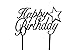 Produktbild Sugar and Cakes Cake Topper Torte Cupcake Deko Happy Birthday Stern Tortenaufsatz Geburtstag Tortenstecker Muffin Fondant Dekoration Acryl Schwarz CT4