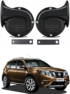 RKPSP Universal Windtone Jalwa Horn (2 and 4 Wheelers), Black Color, Heavy Plastic Body, Set of 2, 12V Voltage for Terrano Universal for All Models