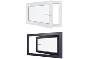 HEXA'FEN Fenetre PVC - LxH 1000x600 mm - Triple vitrage,Fenetre PVC - Anthracite extérieur Blc intérieur Poignée A Droite