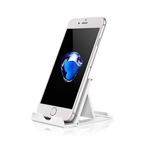 Handy Ständer Tablet Ständer, Multi-Winkel Faltbar Gummi Desktop Halterung iPad Stand Handy Stand Tablet Ständer Handy Halterung Tisch Halterung für 6-8 Zoll Tablet, E-Reader, Smartphone, iPhone 7 / 7 Plus, iPad, Galaxy Tab, S7/ S7 Edge, Huawei P9 (Weiß)