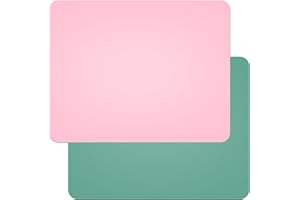 PERMUST 2 Stück Silikonmatte 50x40 cm,Silikonmatte für Epoxidharz, Bastelunterlage,Silikon Bastelmatte,Malunterlage Kinder, Mehrzweck Antihafte Rutschfeste Unterlage,Platzset,Tischmatte,Rosa+Dunkelgrün