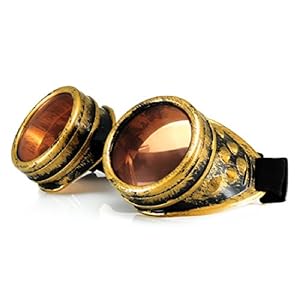 4sold (TM) – Steampunk rosa con picos cibernéticos cobre plata Cyber gafas de Rave Goth gafas de sol Vintage Victorian como Plus Extra claro lentes