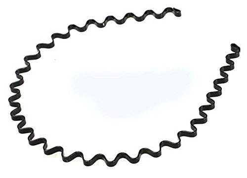 FOONEE Unisex Elastic Wavy Metal Sports Hair Band Hair Hoop Headband,Black