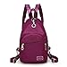 Produktbild RZDD Damen PU Leder Brusttasche Mädchen Cute Backpack Schultasche - Schwarz (Color : Purple, Size : One Size)