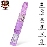 Hieha Vibrador Azul Silicona Masajeador Impermeable para todo el Cuerpo Hombros Pierna Espalda Vibraciones para Mujer y Pareja (Violeta) Funciona con Pilas （no icluidas）