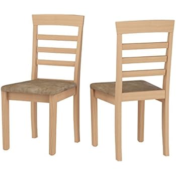2er Set Esszimmerstuhl Kiefer Stühle Massiv Küchenstühle (Erle): Amazon ...