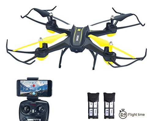 Preisvergleich Produktbild H3 RC Drohne mit Kamera HD Live übertragung und App Steuerung 2.4GHz 4CH 6-Axis Gyro Quadrocopter mit Höhenhaltung,Schwerkraftsensor und Headless Modus Funktion RTF,Zwei Akkus