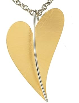 Ernstes Design Herz Anhänger Edelstahl tw. vergoldet AN212