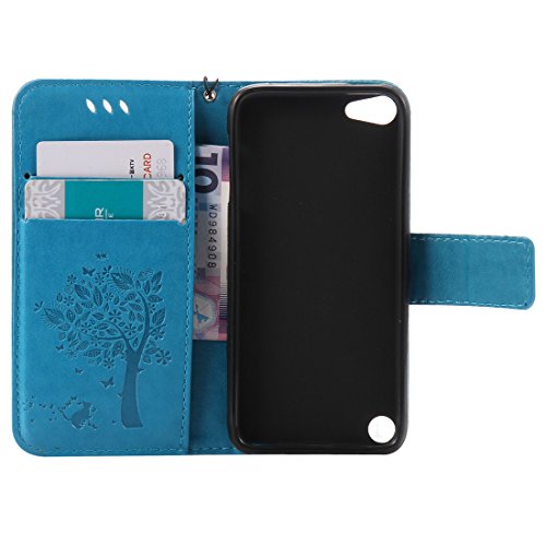 Nancen Tasche Hülle für Apple iPod Touch 5 / 6 (4,0 Zoll) Flip Schutzhülle Zubehör Lederhülle mit Silikon Back Cover PU Leder Handytasche im Bookstyle Stand Funktion Kartenfächer Magnet Etui Schale - 3