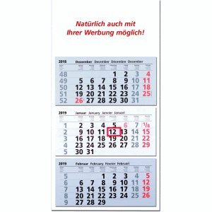 Preisvergleich Produktbild 5 x Güss 3-Monatskalender 33x70cm Kalendarium 2019