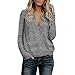Produktbild Btruely Pullover Damen V-Ausschnitt Winter Herbst Loose Fit Sweatshirt Gestrickte Langarmshirt Plüsch Jumper Langarm Hausbekleidung