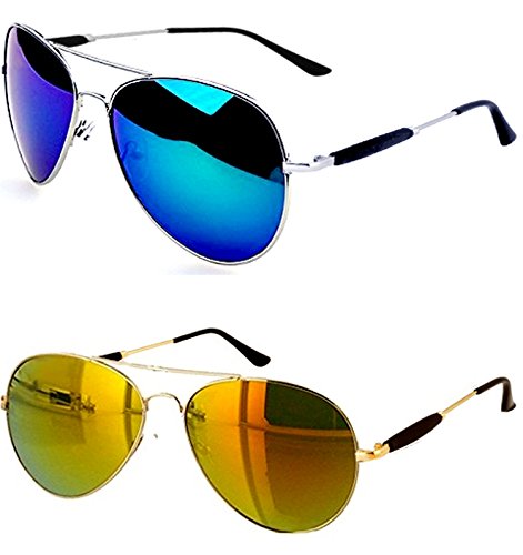 Younky UV Protected Polarized Aviator Unisex Sunglasses(M21_AvstkBM-AvstkGM|55|Blue) - Combo Pack RS.329 (84.00% Off) - Amazon Younky UV Protected Polarized Aviator Unisex Sunglasses(M21_AvstkBM-AvstkGM|55|Blue) - Combo Pack RS.329 (84.00% Off) - Amazon